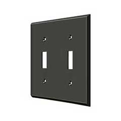 Deltana [SWP4761U10B] Solid Brass Wall Switch Plate Cover - Double Standard - Oil Rubbed Bronze Finish