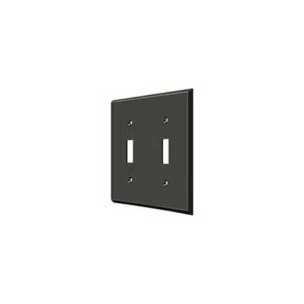 Deltana [SWP4761U10B] Solid Brass Wall Switch Plate Cover - Double Standard - Oil Rubbed Bronze Finish