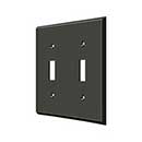 Deltana [SWP4761U10B] Solid Brass Wall Switch Plate Cover - Double Standard - Oil Rubbed Bronze Finish