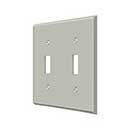 Deltana [SWP4761U15] Solid Brass Wall Switch Plate Cover - Double Standard - Brushed Nickel Finish