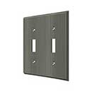 Deltana [SWP4761U15A] Solid Brass Wall Switch Plate Cover - Double Standard - Antique Nickel Finish