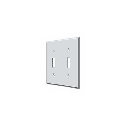 Deltana [SWP4761U26] Solid Brass Wall Switch Plate Cover - Double Standard - Polished Chrome Finish