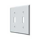 Deltana [SWP4761U26] Solid Brass Wall Switch Plate Cover - Double Standard - Polished Chrome Finish