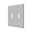 Deltana [SWP4761U26D] Solid Brass Wall Switch Plate Cover - Double Standard - Brushed Chrome Finish