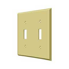 Deltana [SWP4761U3] Solid Brass Wall Switch Plate Cover - Double Standard - Polished Brass Finish