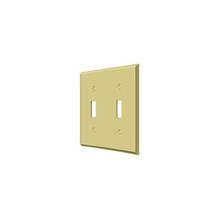 Deltana [SWP4761U3] Solid Brass Wall Switch Plate Cover - Double Standard - Polished Brass Finish