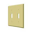 Deltana [SWP4761U3] Solid Brass Wall Switch Plate Cover - Double Standard - Polished Brass Finish