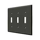 Deltana [SWP4763U10B] Solid Brass Wall Switch Plate Cover - Triple Standard - Oil Rubbed Bronze Finish