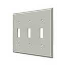 Deltana [SWP4763U15] Solid Brass Wall Switch Plate Cover - Triple Standard - Brushed Nickel Finish