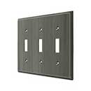 Deltana [SWP4763U15A] Solid Brass Wall Switch Plate Cover - Triple Standard - Antique Nickel Finish