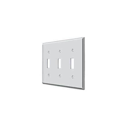 Deltana [SWP4763U26] Solid Brass Wall Switch Plate Cover - Triple Standard - Polished Chrome Finish