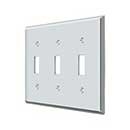 Deltana [SWP4763U26] Solid Brass Wall Switch Plate Cover - Triple Standard - Polished Chrome Finish