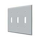 Deltana [SWP4763U26D] Solid Brass Wall Switch Plate Cover - Triple Standard - Brushed Chrome Finish