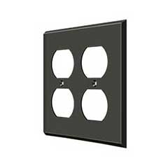 Deltana [SWP4771U10B] Solid Brass Wall Plug Plate Cover - Quadruple Outlet - Oil Rubbed Bronze Finish