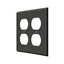 Deltana [SWP4771U10B] Solid Brass Wall Plug Plate Cover - Quadruple Outlet - Oil Rubbed Bronze Finish