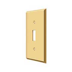 Deltana [SWP4751CR003] Solid Brass Wall Switch Plate Cover - Single Standard - Polished Brass (PVD) Finish