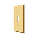 Deltana [SWP4751CR003] Solid Brass Wall Switch Plate Cover - Single Standard - Polished Brass (PVD) Finish