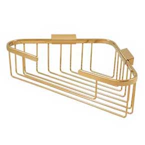 Deltana [WBC1310CR003] Solid Brass Bathroom Wire Basket - Triangular - Polished Brass (PVD) Finish - 13 1/4" L
