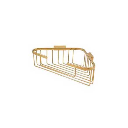 Deltana [WBC1310CR003] Solid Brass Bathroom Wire Basket - Triangular - Polished Brass (PVD) Finish - 13 1/4&quot; L