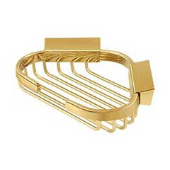 Deltana [WBC6050CR003] Solid Brass Bathroom Wire Basket - Triangular - Polished Brass (PVD) Finish - 6&quot; L