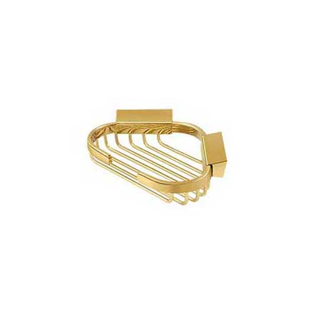 Deltana [WBC6050CR003] Solid Brass Bathroom Wire Basket - Triangular - Polished Brass (PVD) Finish - 6&quot; L