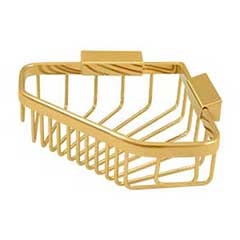 Deltana [WBC6353CR003] Solid Brass Bathroom Wire Basket - Pentagonal - Polished Brass (PVD) Finish - 8 1/4&quot; L