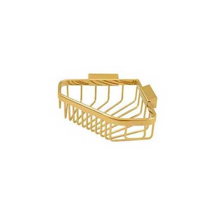 Deltana [WBC6353CR003] Solid Brass Bathroom Wire Basket - Pentagonal - Polished Brass (PVD) Finish - 8 1/4&quot; L