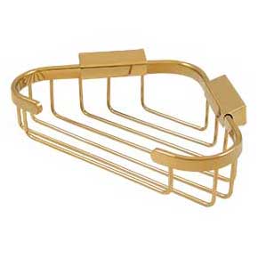 Deltana [WBC8570CR003] Solid Brass Bathroom Wire Basket - Triangular - Polished Brass (PVD) Finish - 8 3/4" L