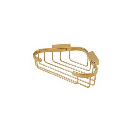 Deltana [WBC8570CR003] Solid Brass Bathroom Wire Basket - Triangular -  Polished Brass (PVD) Finish - 8 3/4&quot; L