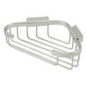 Deltana [WBC8570U14] Solid Brass Bathroom Wire Basket - Triangular - Polished Nickel Finish - 8 3/4" L
