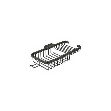 Deltana [WBR1051HU10B] Solid Brass Bathroom Wire Basket - Deep &amp; Shallow Rectangular w/ Hook - Oil Rubbed Bronze Finish - 10 3/8&quot; L