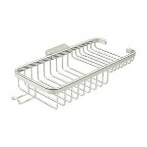 Deltana [WBR1051HU14] Solid Brass Bathroom Wire Basket - Deep & Shallow Rectangular w/ Hook - Polished Nickel Finish - 10 3/8" L