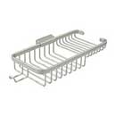 Deltana [WBR1051HU15] Solid Brass Bathroom Wire Basket - Deep & Shallow Rectangular w/ Hook - Brushed Nickel Finish - 10 3/8" L