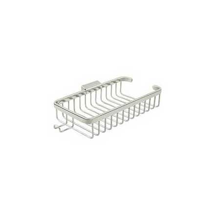 Deltana [WBR1052HU14] Solid Brass Bathroom Wire Basket - Shallow Rectangular w/ Hook - Polished Nickel Finish - 10 3/8" L