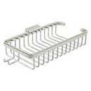 Deltana [WBR1052HU14] Solid Brass Bathroom Wire Basket - Shallow Rectangular w/ Hook - Polished Nickel Finish - 10 3/8&quot; L