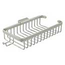 Deltana [WBR1052HU15] Solid Brass Bathroom Wire Basket - Shallow Rectangular w/ Hook - Brushed Nickel Finish - 10 3/8&quot; L