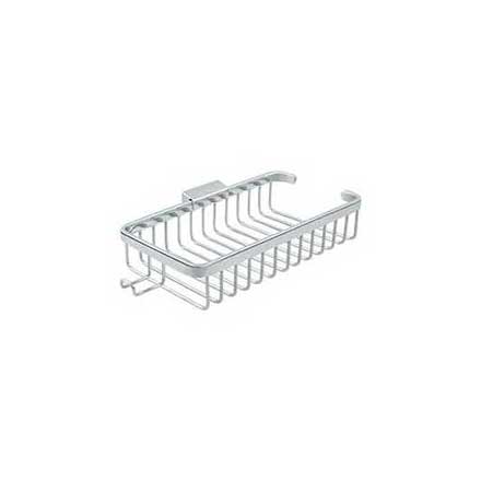 Deltana [WBR1052HU26] Solid Brass Bathroom Wire Basket - Shallow Rectangular w/ Hook - Polished Chrome Finish - 10 3/8&quot; L