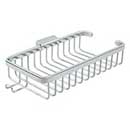 Deltana [WBR1052HU26] Solid Brass Bathroom Wire Basket - Shallow Rectangular w/ Hook - Polished Chrome Finish - 10 3/8" L