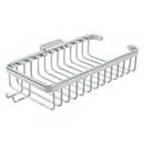 Deltana [WBR1052HU26] Solid Brass Bathroom Wire Basket - Shallow Rectangular w/ Hook - Polished Chrome Finish - 10 3/8&quot; L