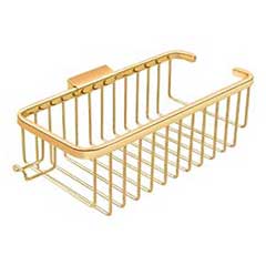 Deltana [WBR1054HCR003] Solid Brass Bathroom Wire Basket - Deep Rectangular w/ Hook - Polished Brass (PVD) Finish - 10 3/8&quot; L