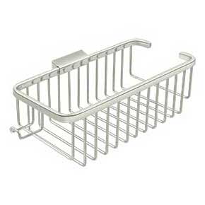 Deltana [WBR1054HU14] Solid Brass Bathroom Wire Basket - Deep Rectangular w/ Hook - Polished Nickel Finish - 10 3/8" L