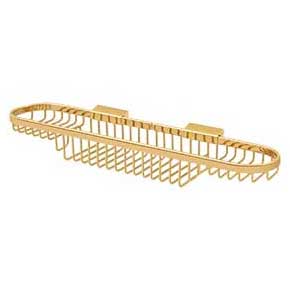 Deltana [WBR1835CR003] Solid Brass Bathroom Wire Basket - Deep & Shallow Oblong Combo - Polished Brass (PVD) Finish - 18" L