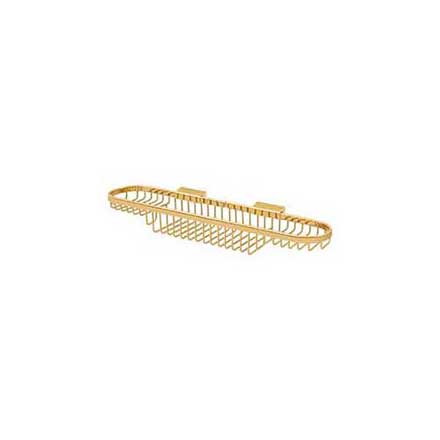 Deltana [WBR1835CR003] Solid Brass Bathroom Wire Basket - Deep &amp; Shallow Oblong Combo - Polished Brass (PVD) Finish - 18&quot; L