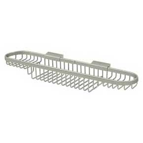 Deltana [WBR1835U15] Solid Brass Bathroom Wire Basket - Deep & Shallow Oblong Combo - Brushed Nickel Finish - 18" L