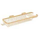 Deltana [WBR1850HCR003] Solid Brass Bathroom Wire Basket - Deep &amp; Shallow Rectangular w/ Hook - Polished Brass (PVD) Finish - 17 3/4" L