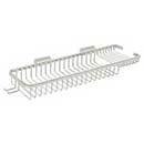 Deltana [WBR1850HU14] Solid Brass Bathroom Wire Basket - Deep &amp; Shallow Rectangular w/ Hook - Polished Nickel Finish - 17 3/4&quot; L