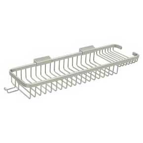 Deltana [WBR1850HU15] Solid Brass Bathroom Wire Basket - Deep & Shallow Rectangular w/ Hook - Brushed Nickel Finish - 17 3/4" L
