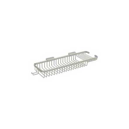 Deltana [WBR1850HU15] Solid Brass Bathroom Wire Basket - Deep &amp; Shallow Rectangular w/ Hook - Brushed Nickel Finish - 17 3/4&quot; L