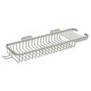 Deltana [WBR1850HU15] Solid Brass Bathroom Wire Basket - Deep &amp; Shallow Rectangular w/ Hook - Brushed Nickel Finish - 17 3/4&quot; L