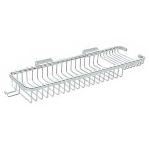Deltana [WBR1850HU26] Solid Brass Bathroom Wire Basket - Deep & Shallow Rectangular w/ Hook - Polished Chrome Finish - 17 3/4" L